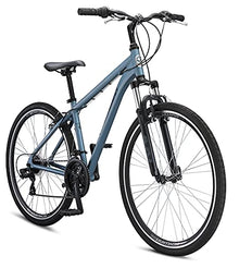Schwinn Network 1 Hybrid Bike Men Women 700c 21-Speed 17-Inch Aluminum Frame Front Suspension Blue Grey