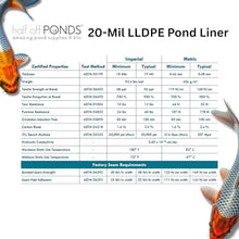 HALF OFF PONDS - 50 ft. x 80 ft. 20-Mil LLDPE Pond Liner