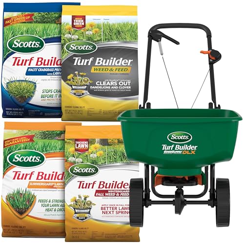 Scotts Turf Builder Bundle with Lawn Spreader for Large, Northern Lawns