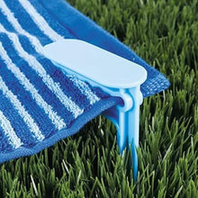 Whoasyst 4Pcs Windproof Towel Clip Beach Mat Holder Picnics Blanket Rack Towels Sand Beach Anchors Stakes Windproof
