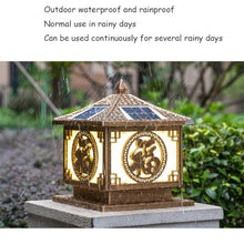 CWVYKNP Solar Outdoor Post Light, Classic Black Lantern Column Lamp Fence Post Cap Lamp Waterproof and Rustproof Solar Lamp for Deck Fence Patio Post Decor Aluminum Solar Pillar Light