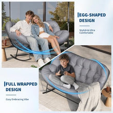 Garvee Outdoor Rocking Chair, Double Papasan Chair with Cushion