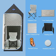 WEALTHOME Portable Infrared Sauna Tent, Gothic Roof Plus Type Full Size Far Infrared Sauna Tent. Spa, Detox,Therapy and Relaxation at Home.Larger Space,Stainless Steel Pipes Connector-Black