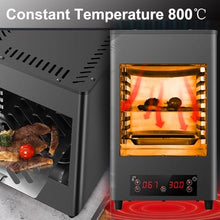 1700w Stainless Steel Automatic Steak Broiler,Electric Steak Broile W/Glove,Small Home Camping Oven Steak Cooker Machine -Touch Button/800℃ High Temperature/8-Layer Grill/Timer 30 Min,B