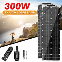 300W/150W Solar Panel 18V Semi-Flexible Monocrystalline Solar Cell Waterproof Outdoor Car RV Battery Charger Power System Kit (300w) (150w)