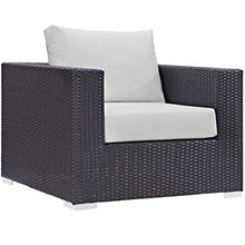 Modway EEI-3727-EXP-WHI-SET Convene 3 Piece Set Outdoor Patio with Fire Pit, Espresso White