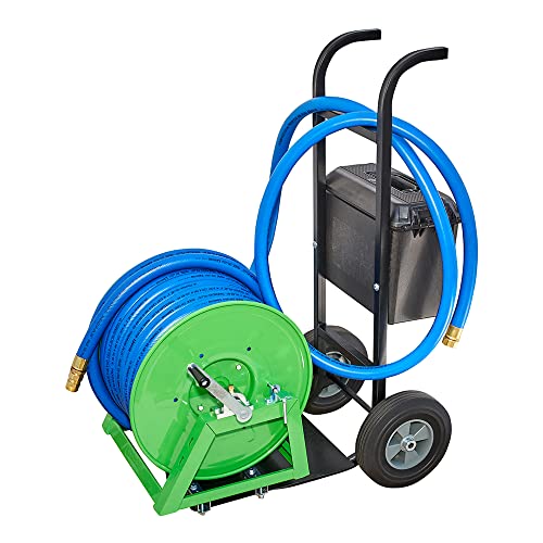 Underhill Field Caddie Hose Reel Cart with Wheels Heavy-Duty Holder Caddy for Sports Baseball Fields, Holds 100 Feet of 1-Inch Hose, HC-HT-100