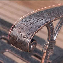 GVBNOTT Porch Chairs Garden Bench Outdoor Patio Bench, 3-Person Durable Outside Garden Park Bench, Vintage Copper Cast Aluminum Outdoor Seats for Garden, Courtyard, Backyard Outdoor Bench