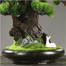 LSHAOBO Artificial Bonsai Welcome Pine 19-Inch Simulation Potted Bonsai Home Office Opening Gift Fake Plant Decoration