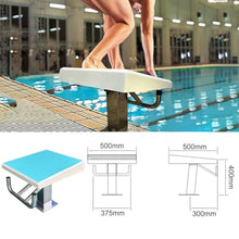 AMHUKIP 1pc 600 Lbs Capacity Diving Board with 304 Stainless Steel Base - Anti-Slip, 15° Incline for Pools & Water Parks(Blue and White)