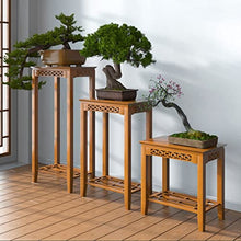 Bonsai Pedestal Vase Pedestal Stands Indoor Pot Rack Floor-to-ceiling Living Room Pot Rack Retro Carved Wooden Plant Rack Balcony Shelf Flower Pot Shelf Planter Stand Plant Holder ( Color : Rectangle