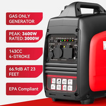3600W Portable Generator Super Quiet Inverter Generator Ultra Lightweight for Home Backup Outdoor Camping, CO Sensor Protect, EPA, ECO Mode