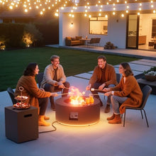 Dineli 30" Round Propane Fire Pit Table Firepit Table for Outside Patio