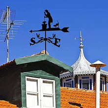 Garden Weathervane Outdoors Weather Vane Metal Wind Vane Farm Scene Mount Yard Roof Decor Indicating Wind Direction Measuring Tool (Knight) (Cleaner)