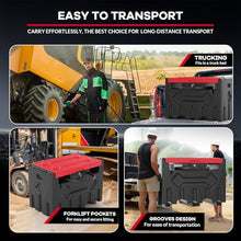 Portable Fuel Transfer Tank, 50 Gallon Heavy-Duty Manual Pump 4 Wheels, Spill-Proof Gas/Diesel Container for Secure Transport to Tractor, Boat, Truck