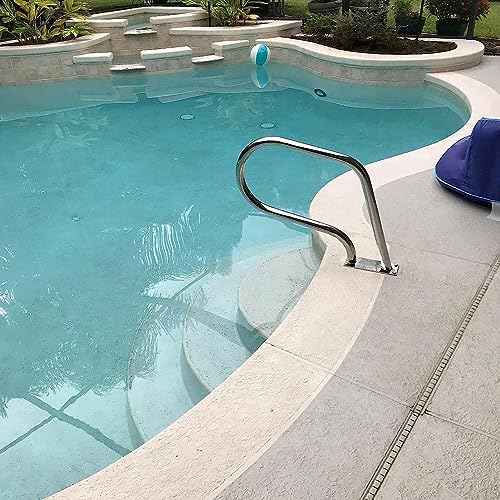 Handrails Made of 304 Stainless Steel, Safety Hand Rail High Load Capacity, Swimming Pool Handrail with Base Plate (1pcs)