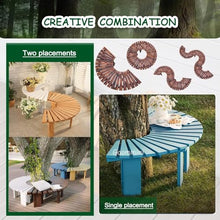 Gaommini Outdoor Benches Wrap Around Tree Seat Semi-Circular Patio Seating with Solid Wood Frame, Curved Tree Bench All-Weather Plant Stand Rack(Wood Color,Round)