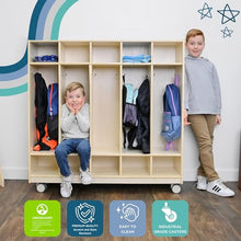 Angeles Mobile 5-Section Locker with Shoe Storage Wooden