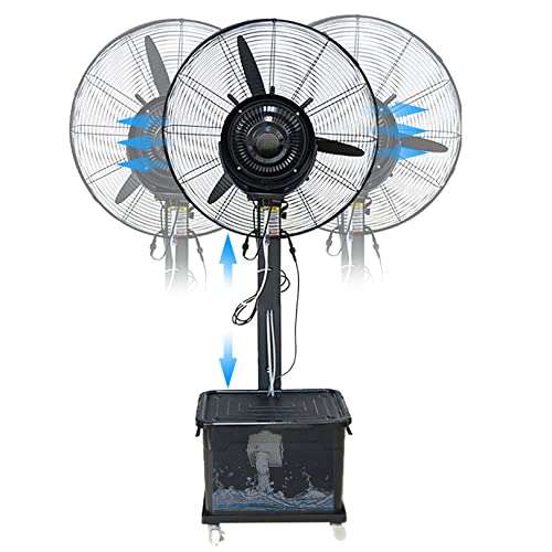 CUTPOIY Portable Misting Fan with Adjustable Height, 90° Oscillating Pedestal Fan, 42L Water Tank for Camping Patio, Outdoor Cooling, 81cm/31.9in