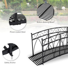 Kinpaw 8FT Extra Large Garden Bridge with High Guardrails Black