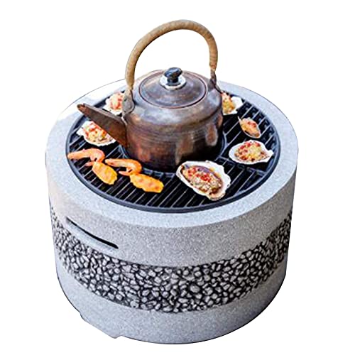 SLGGPJBU Outdoor Fire Pit Garden BBQ Grill Kit, Backyard Patio Garden Fireplace Camping Outdoor Heating, Campfire Picnic Cooking Fire Pit, 55.5cm