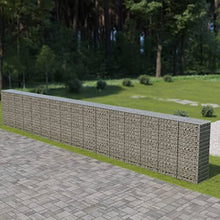 vidaXL Gabion Wall with Covers Galvanized Steel 354"x19.7"x59" Silver