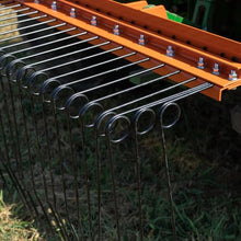 Titan Attachments 3 Point 6 FT Pine Straw Needle Rake for Category 1 Tractors with Coil Spring Tines Orange