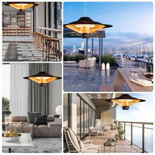 Outdoor Hanging Patio Heater, Electric Patio Heater with Adjustable Chain Length, Quiet, IP44 Waterproof, Ceiling Heater, for Home Use,Balcony,Courtyard, Black