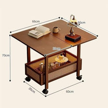 GKOKG Coffee Tables Side Table/Coffee Table Portable Home Furniture for Small Apartments Vintage Folding Cart Living Room Multifunctional Sofa Cabinet