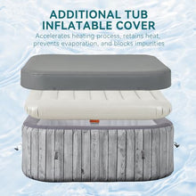 SunSwell 73" Inflatable Hot Tub 4-6 Person, Square Outdoor Spa, Gray