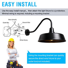 METOJIA Outdoor Gooseneck Barn Light - 24 Inch Black Farmhouse Wall Sconce with Dusk to Dawn Sensor (2 PCS)