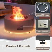 Sunpeak 30" Round Outdoor Propane Fire Pit Table with LED for Outside Patio