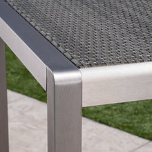 Christopher Knight Home Tracy | Outdoor 5-Piece Rust-Proof Aluminum Set | with Wicker Top Bar Table | Silver/Grey