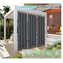 RevLie 2 Panels Waterproof Outdoor Curtains for Garden Patio Gazebo Pergola,Windproof,Blackout Thermal Insulated Double Grommet(Top and Bottom) Outdoor Patio Curtains Patio Beige,177 * 88 inchs（W*H）