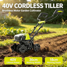 Thlabe Cordless Tiller 14.2In Width & 7.1In Depth for Lawn/Soil Cultivation