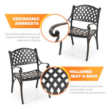 NUU GARDEN 3 Piece Outdoor Bistro Set Cast Aluminum Patio Set Bistro Table Set Rustproof Patio Table and Chairs with Umbrella Hole for Backyard, Balcony, Front Porch, Lawn, Pool, Black