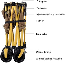 IRYZE Outdoor Utility Wagon Foldable Outdoor Utility Cart Foldable Wagon Cart Camp Shopping Picnic Luggage Trolley Mountain Pulley Pull-Cart Grocery Cart