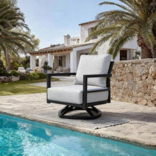 Modern Outdoor Coffee Table 47.2in x 23.6in with Marble Veining Sintered Stone Top and Aluminum Frame, Ember Black Finish, Weatherproof