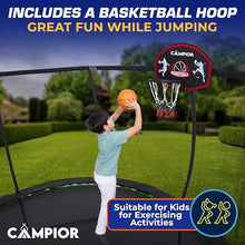Campior 14ft Pumpkin Trampoline with Basketball Hoop Black