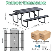 Chantmo Heavy-Duty Park Bench for Outside, Black Powder Coated Steel Outdoor Furniture, Commercial-Grade Weatherproof Outdoor Benches for Park, Patio, Porch & Garden