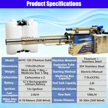 Pvxa 15L Pulse Jet Thermal Fogger, Sprayer Agricultural Portable 360 ° Spray in All Directions Professional Fogging Machine, for Indoor and Outdoor Plants 120