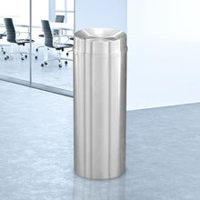 Sturdy Essentials 12 Gallon Satin Aluminum Waste Receptacle | Heavy-Duty Commercial Trash Bin | Rust & Tarnish Resistant | Durable Indoor Waste Container | (Tip Action Top)