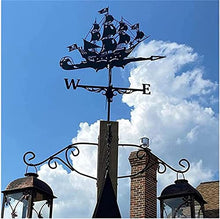 Retro House Weathervane Metal Coating Anti-Corrosion Stainless Steel Garden Weather Vane Garden Indicating Wind Direction – Ship