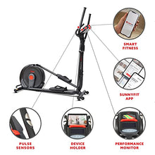 Sunny Health & Fitness Power Stride SMART Elliptical Trainer Black