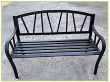 ERoomQ Patio Bench Park Bench Outdoor Conversation Couch, Patio Benches Park GThe Terrace Benches, 2 Seater Outside Park Iron Bench Seat with Armrests