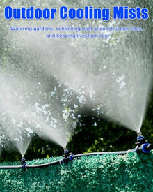 Oracra Brass Mister Spray Nozzles for Cooling, 10 20 50 65 100 150 m Mist Irrigation Hose Equipment, Universal Lawn Watering Sprinkler System for Outdoor