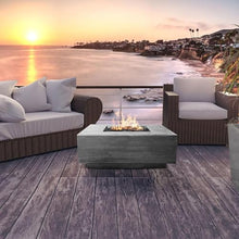 Lakeview Cascata Bay 2 36-Inch Natural Gas Square Fire Pit Table - Pewter - SCPH-406-4NG