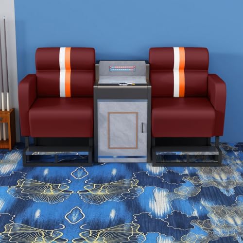 RFBXZPTADNU 3-Seater Pool Hall Viewing Sofa, Commercial Billiard Spectator Chair with Scoreboard Stand(A,1)