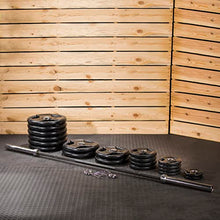 Lifeline Olympic Weight Plate Set with Bar and Collars Black