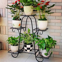 6-Tier Plant Stand For Indoor And Outdoor Black Metal Flower Pot Shelf